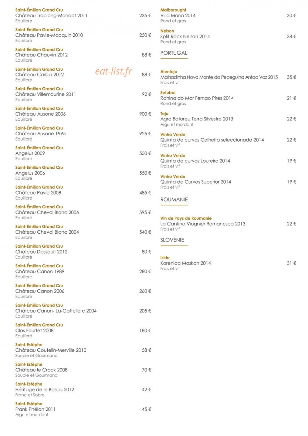 Le 7 restaurant — carte page 10
