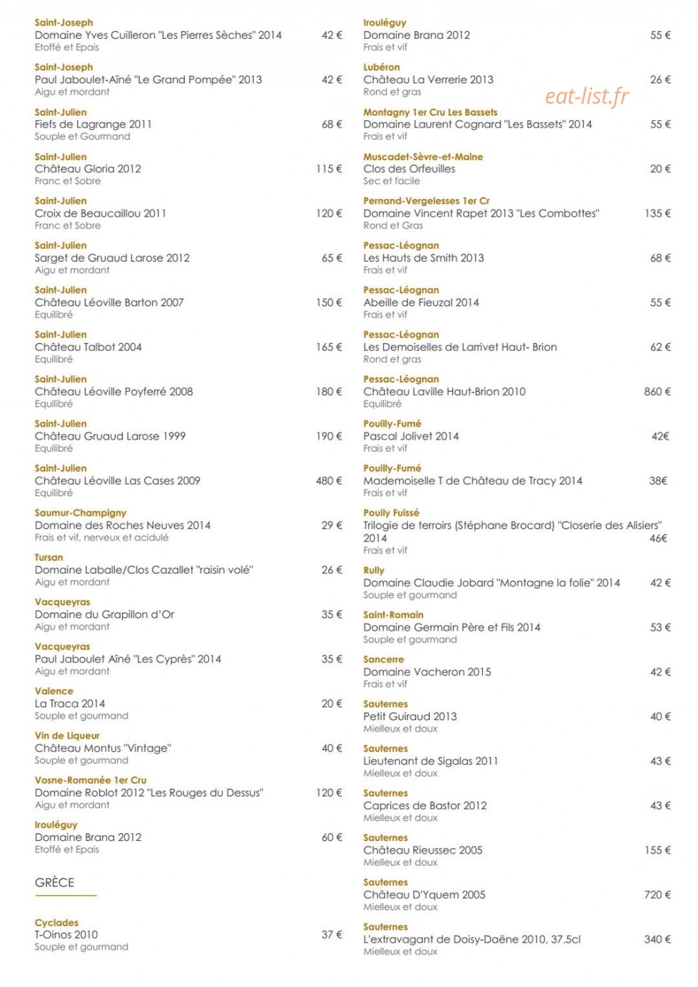 Le 7 restaurant — carte page 8