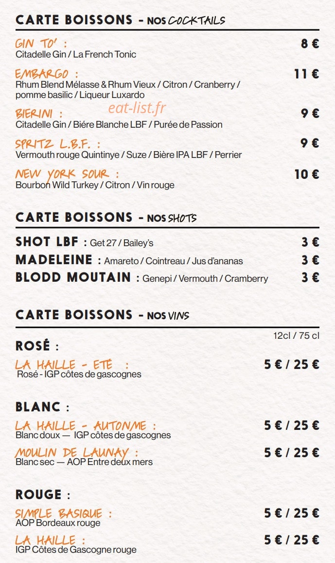 Le Bar Fondamental — carte page 4