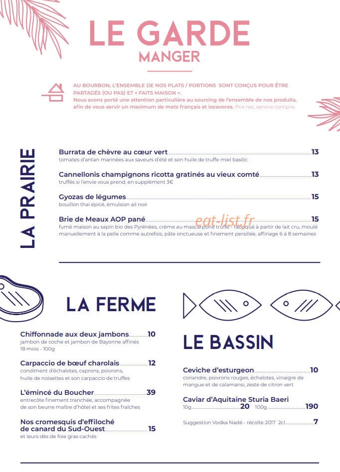 Le Bourbon — carte page 1