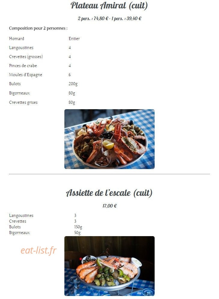 Le Cabanon — carte page 4