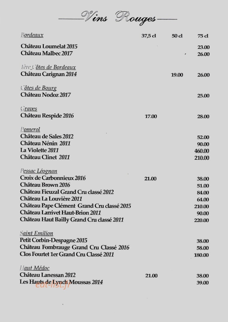 Le Café Français — carte page 4