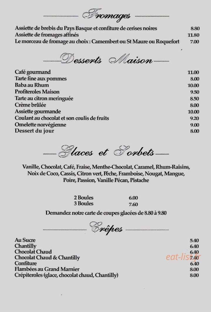Le Café Français — carte page 3
