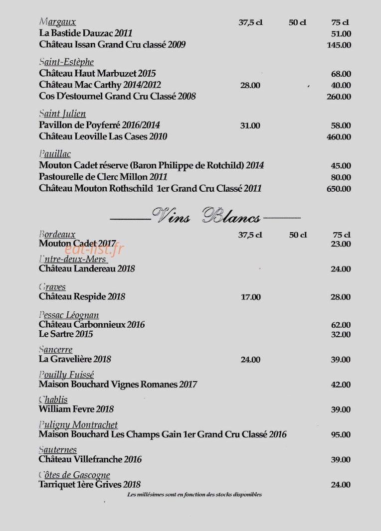 Le Café Français — carte page 5