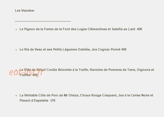 Le Chapon Fin — carte page 2