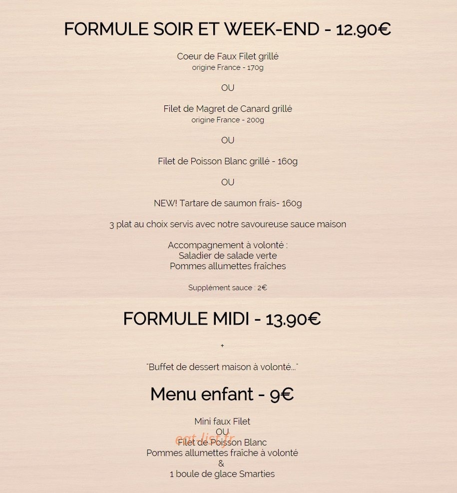 Le Chêne Rouge — carte page 1