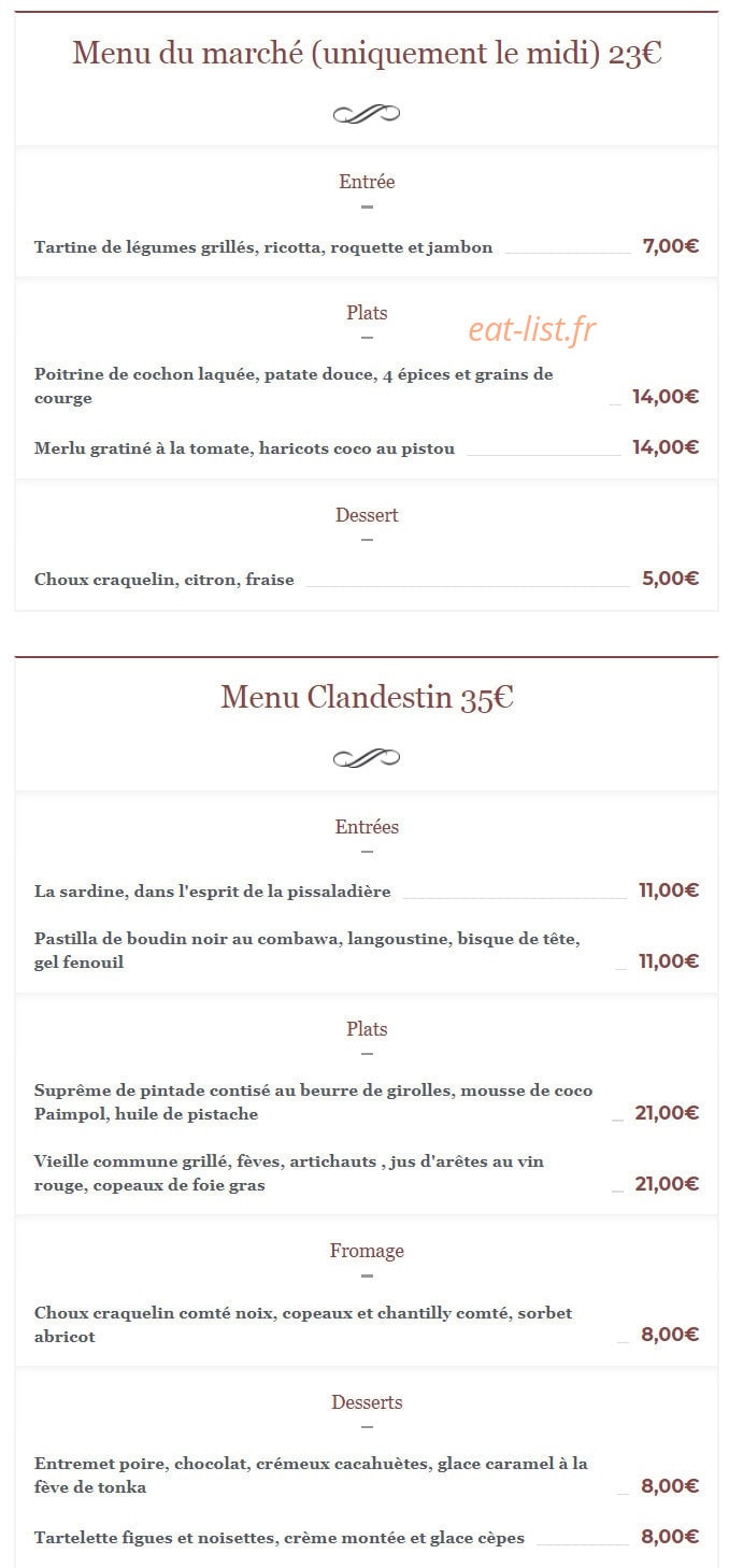 Le Clandestin — carte page 1