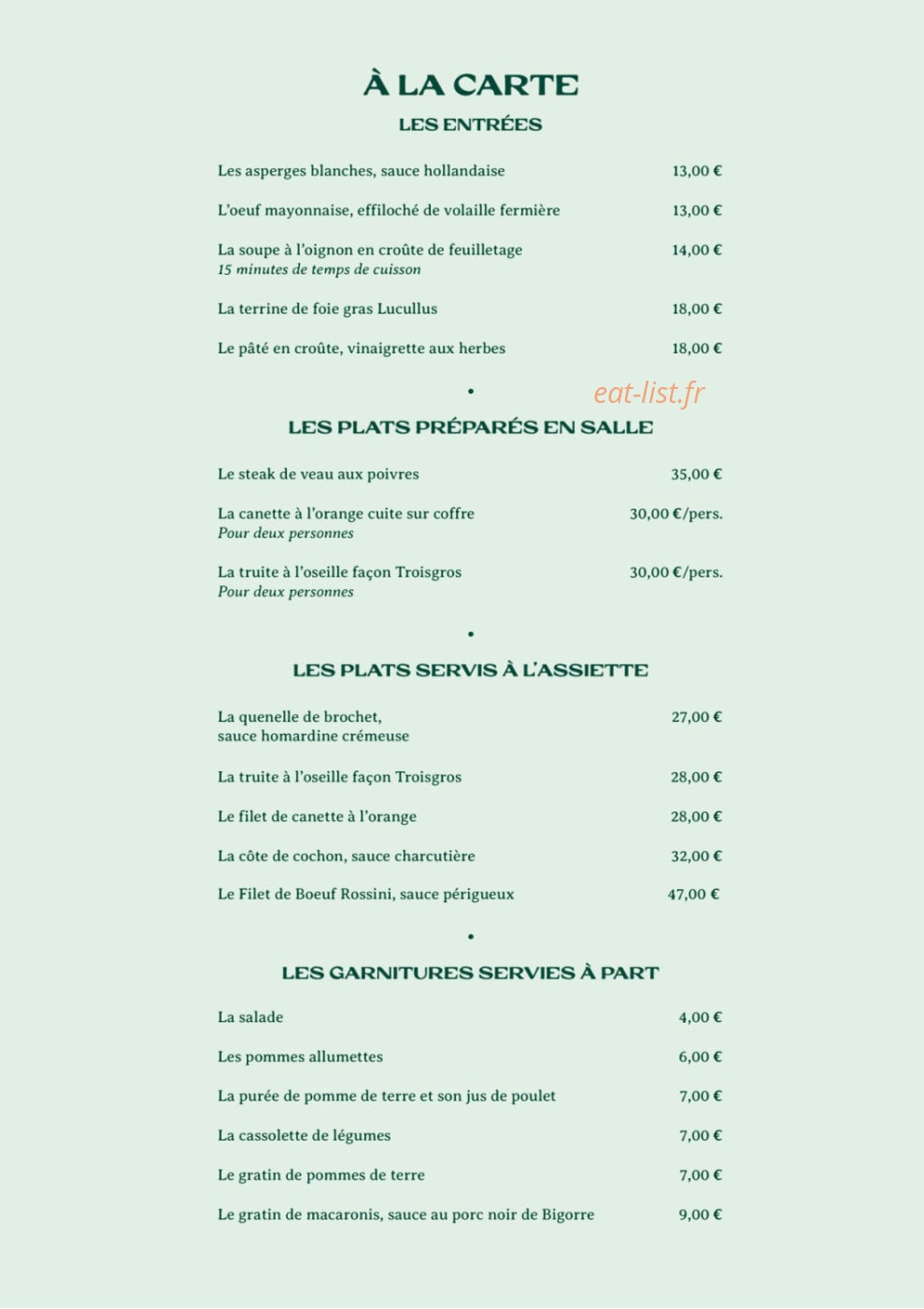 Le Classique — carte page 3