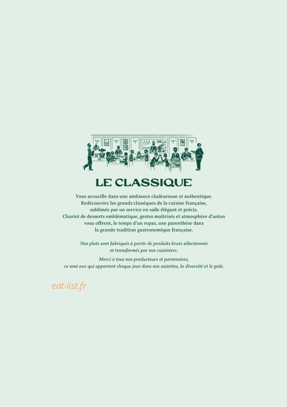 Le Classique — carte page 1