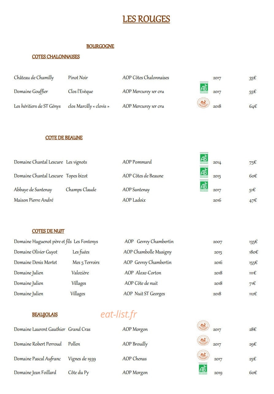 Le Comptoir des Saveurs — carte page 6
