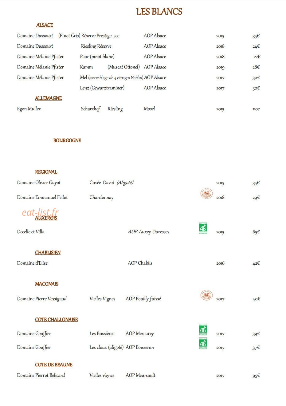 Le Comptoir des Saveurs — carte page 3