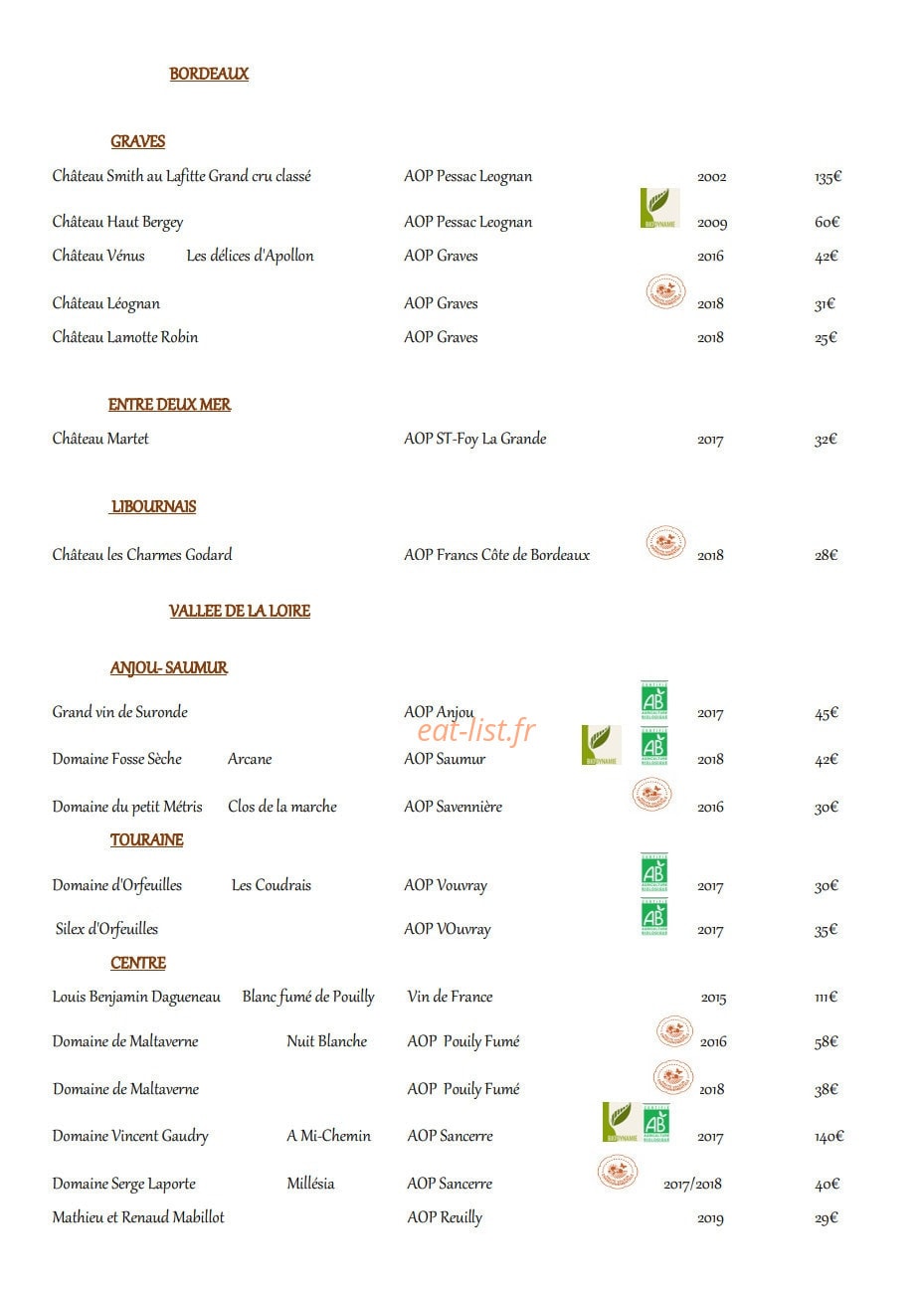 Le Comptoir des Saveurs — carte page 5
