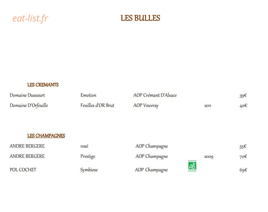 Le Comptoir des Saveurs — carte page 2