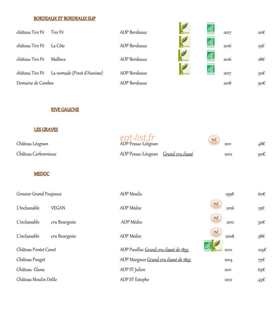 Le Comptoir des Saveurs — carte page 10