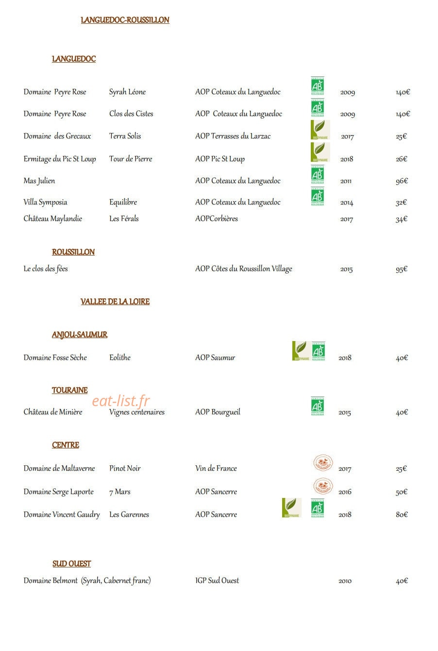 Le Comptoir des Saveurs — carte page 8