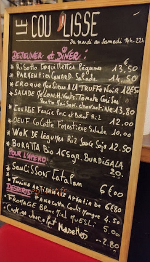 Le Cou'lisse — carte page 1