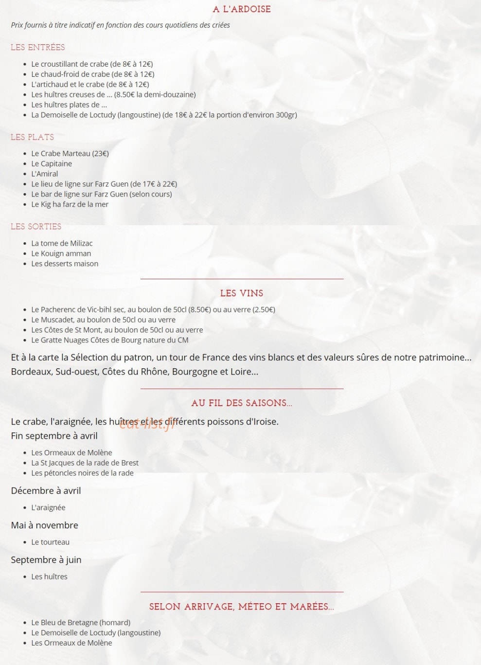 Le Crabe Marteau — carte page 1