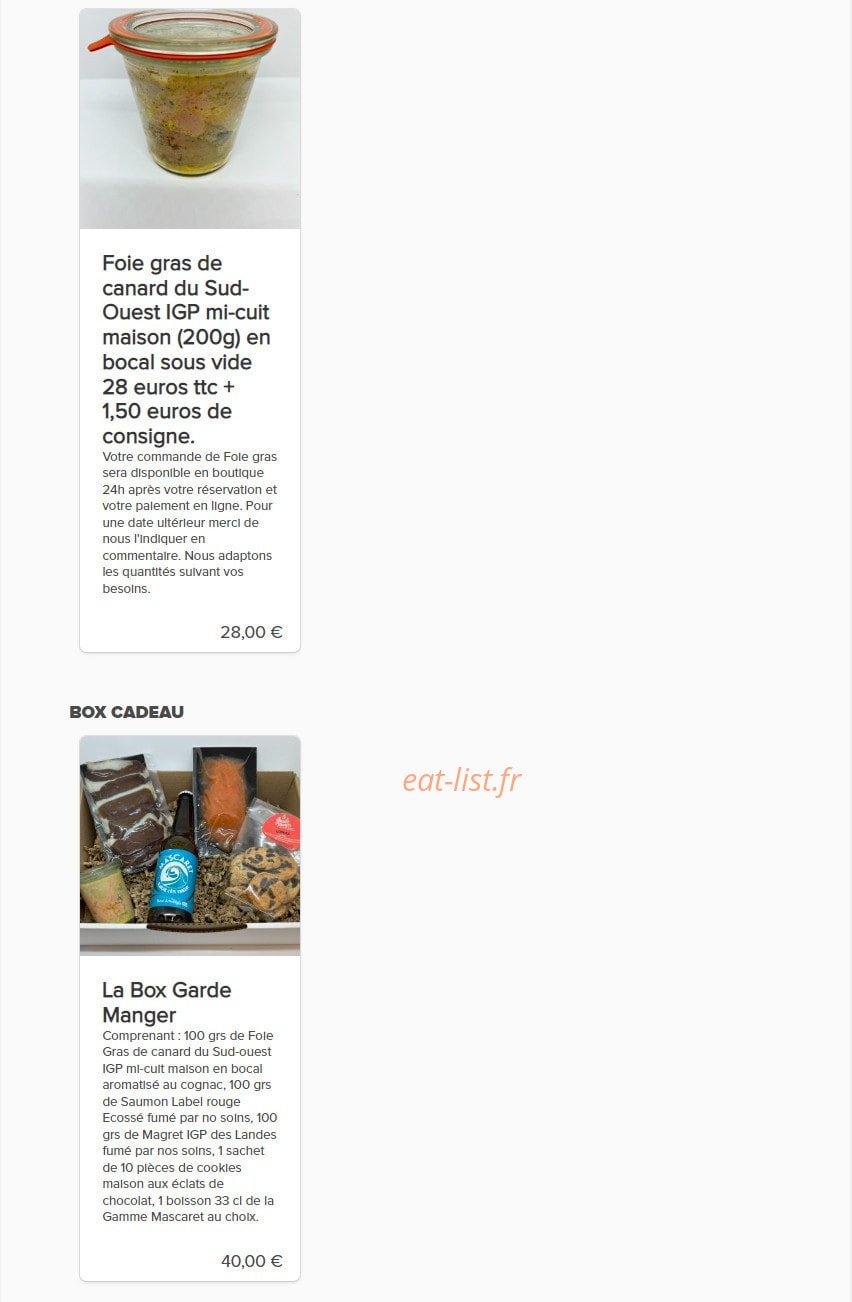Le Garde Manger — carte page 6