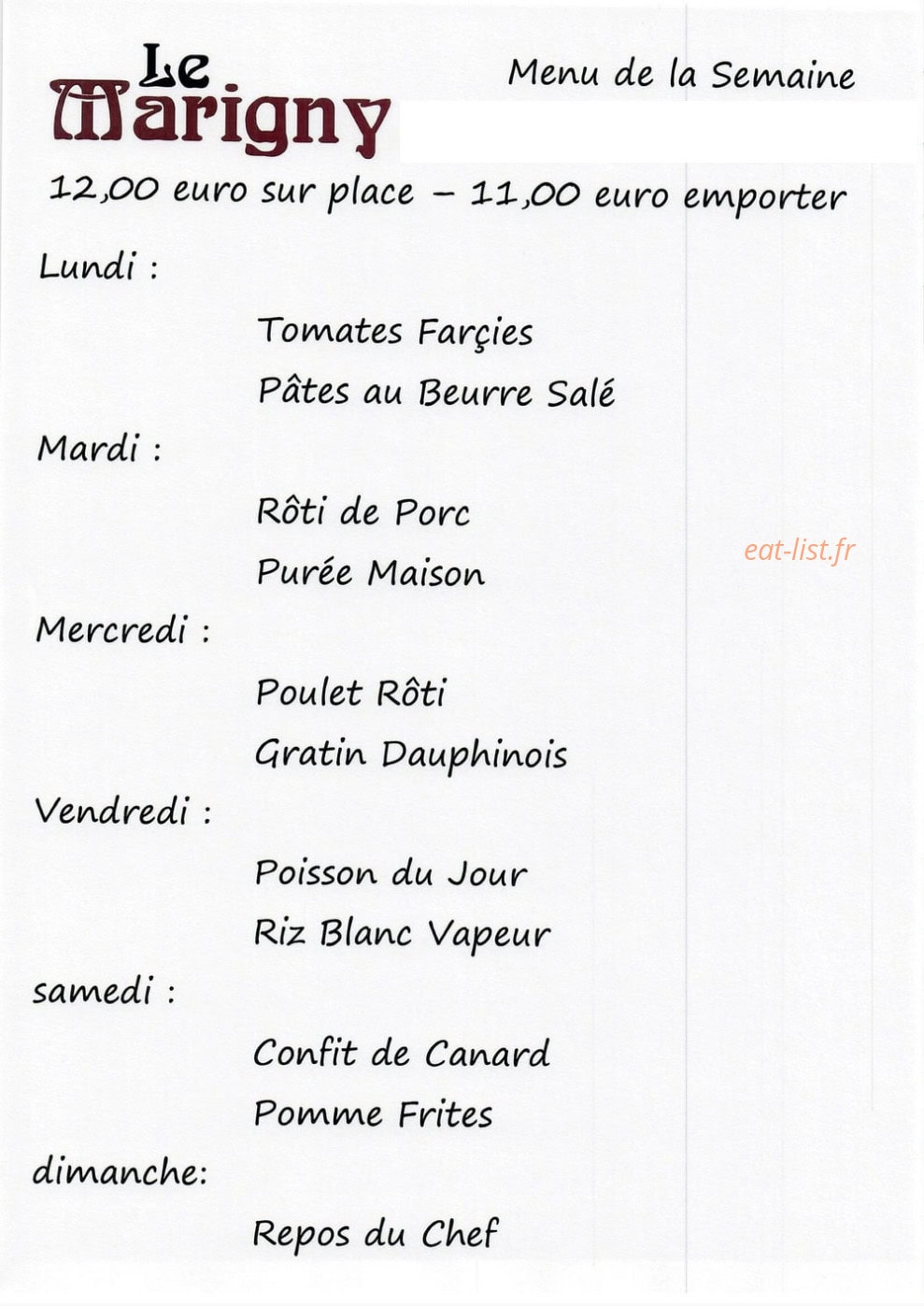 Le Marigny — carte page 1
