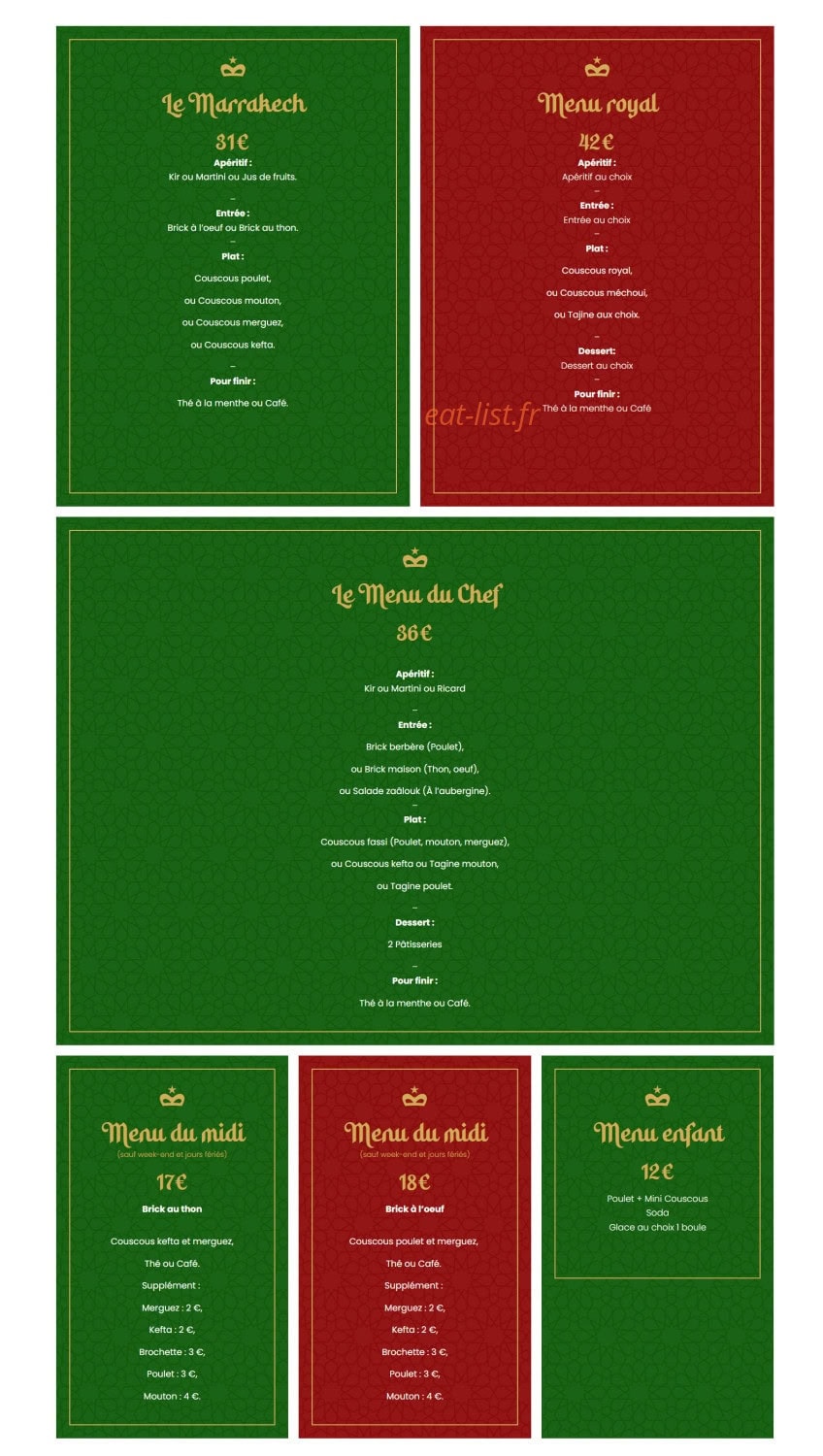 Le Marrakech — carte page 9
