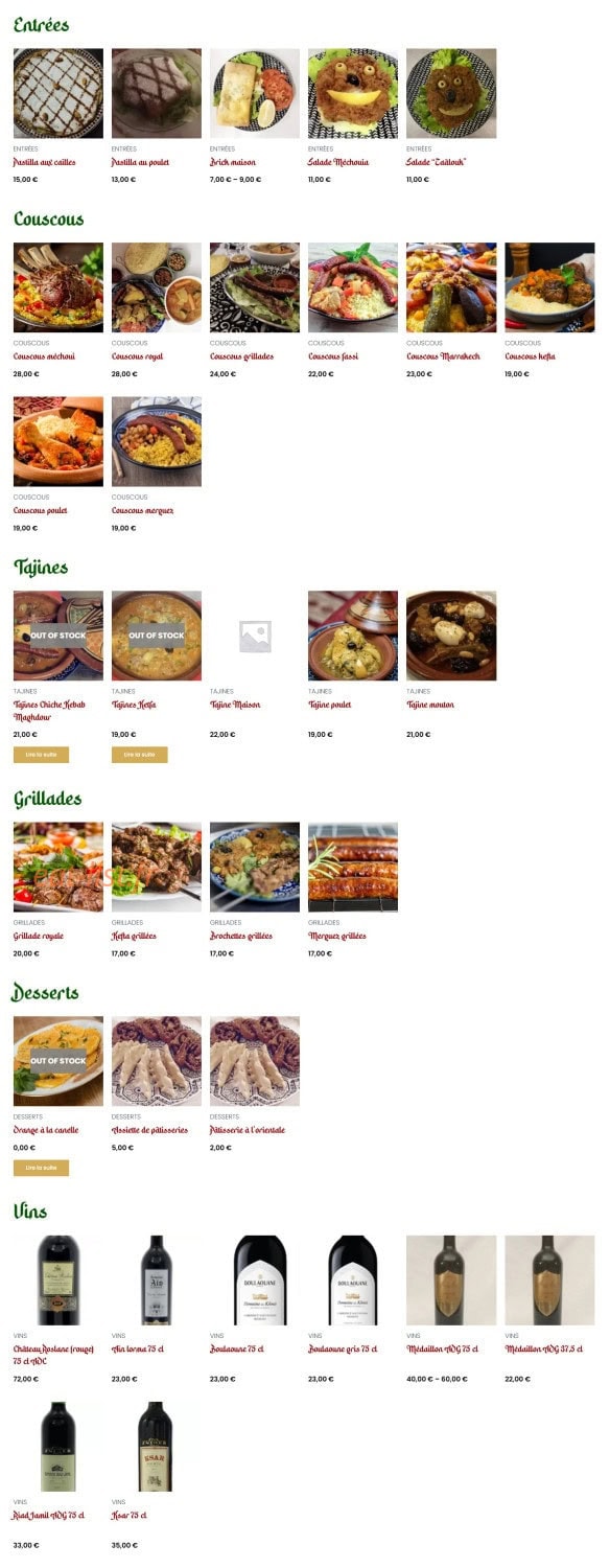 Le Marrakech — carte page 1