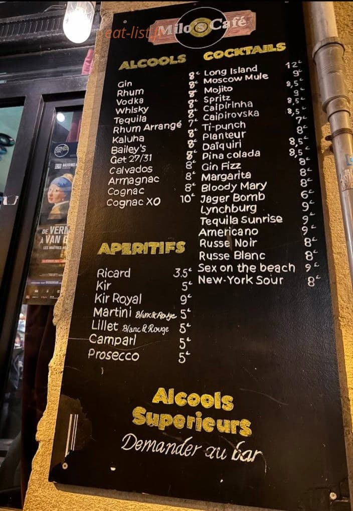 Le Milo's — carte page 1