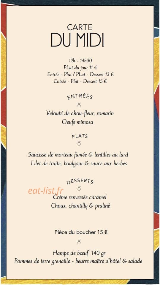 Le Mirabelle — carte page 1