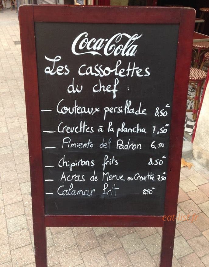 Le P 'tit Bar — carte page 1
