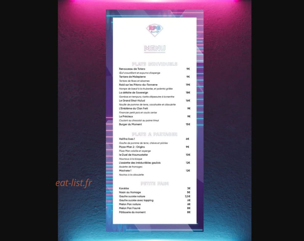 Le Repas pour Geek — carte page 1