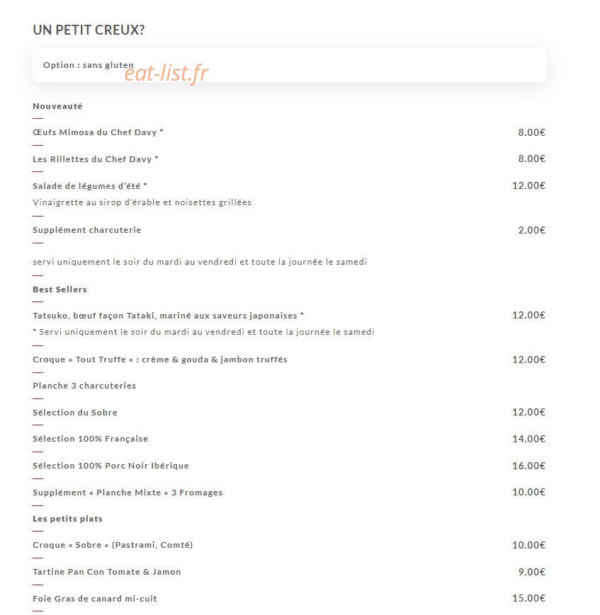 Le Sobre Chartrons — carte page 1