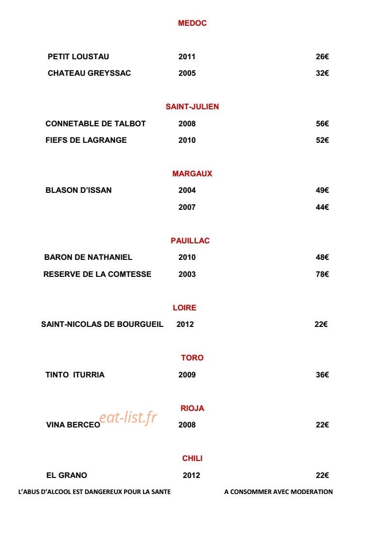 Le Two Much — carte page 8