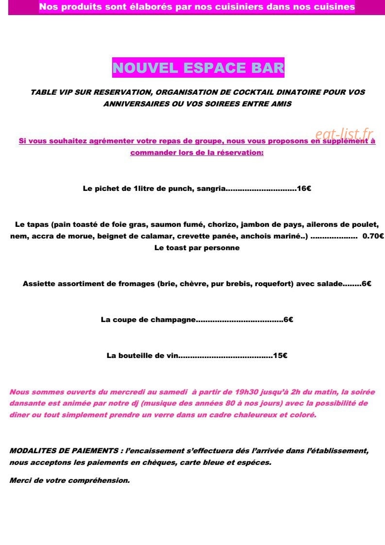 Le Two Much — carte page 10