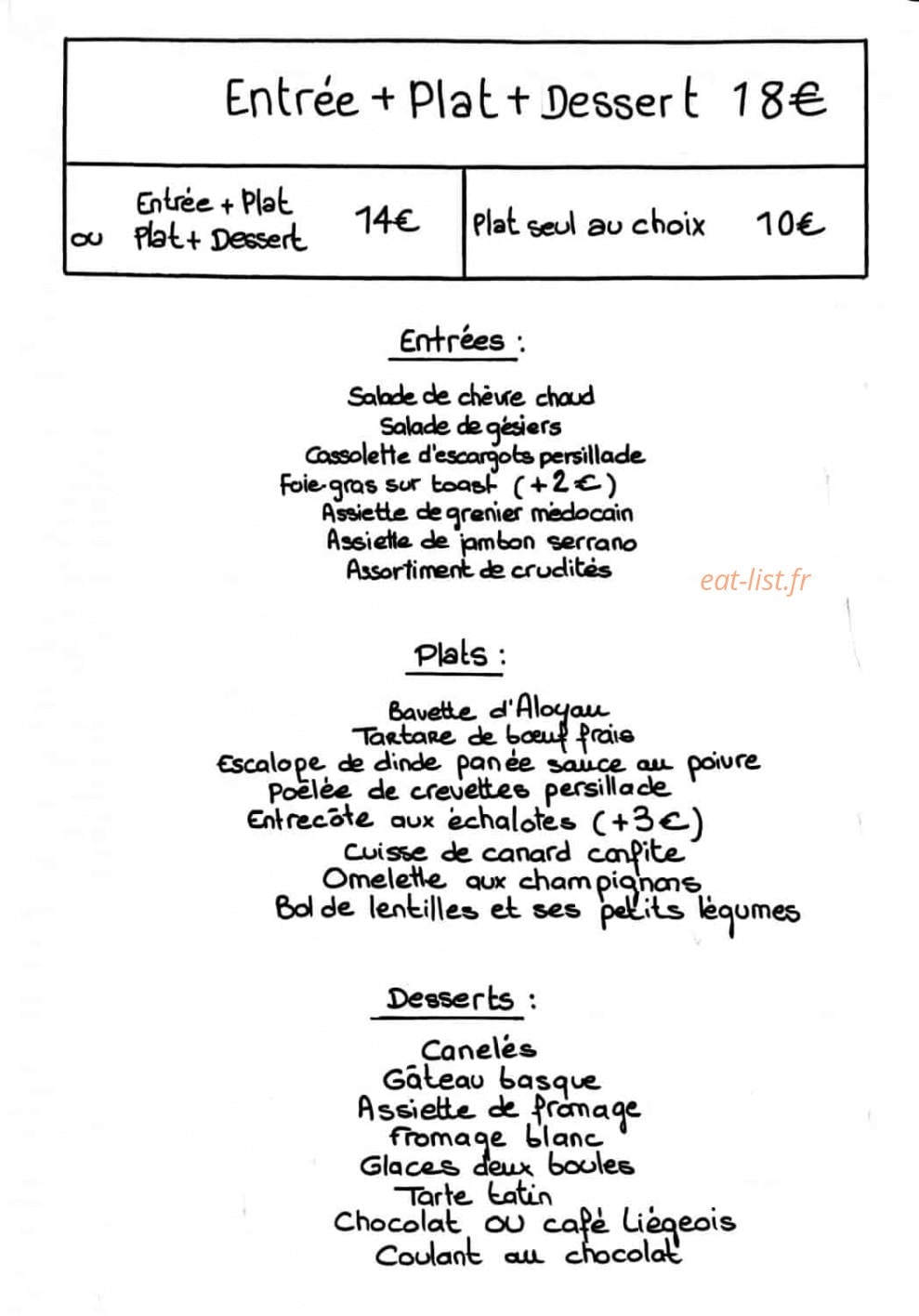 Le Vieux Chaudron — carte page 2