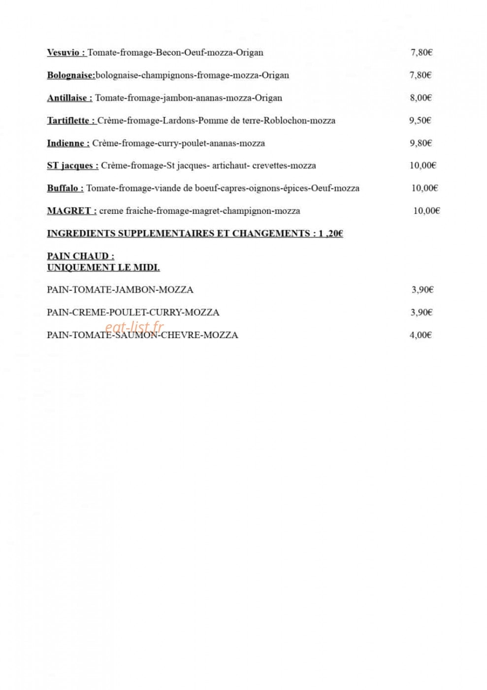 Les délices de verone — carte page 2