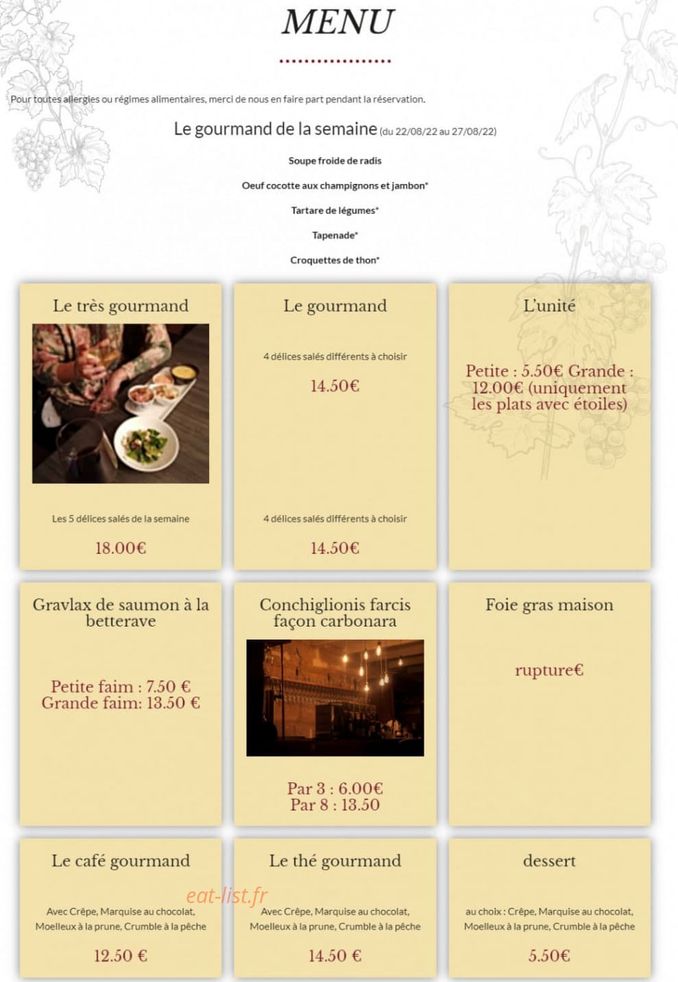 Les doux secrets — carte page 1