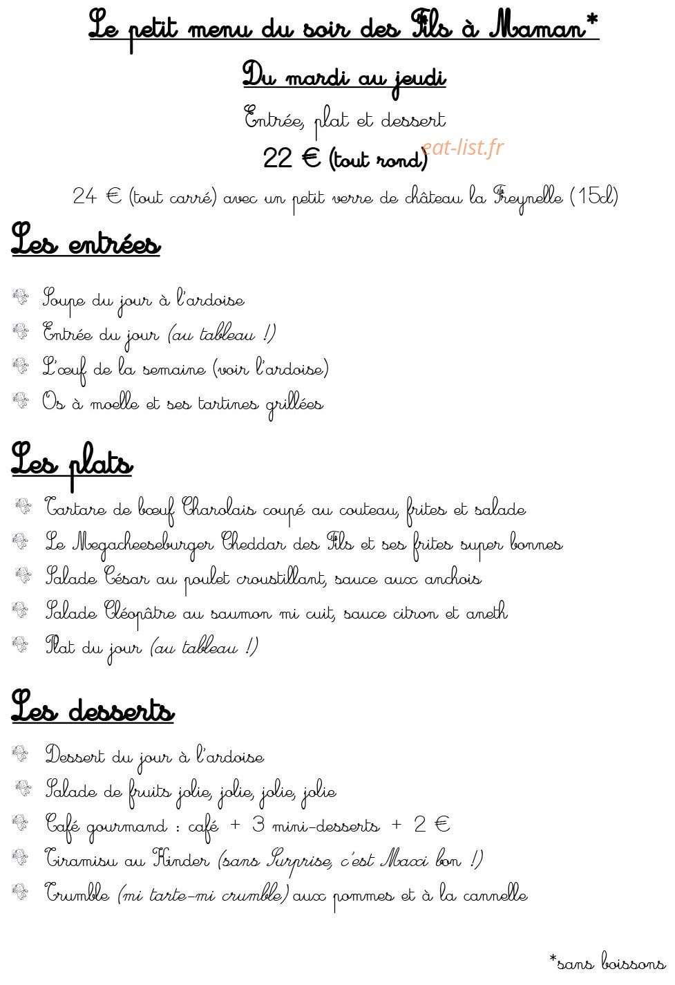 Les Fils à Maman — carte page 6