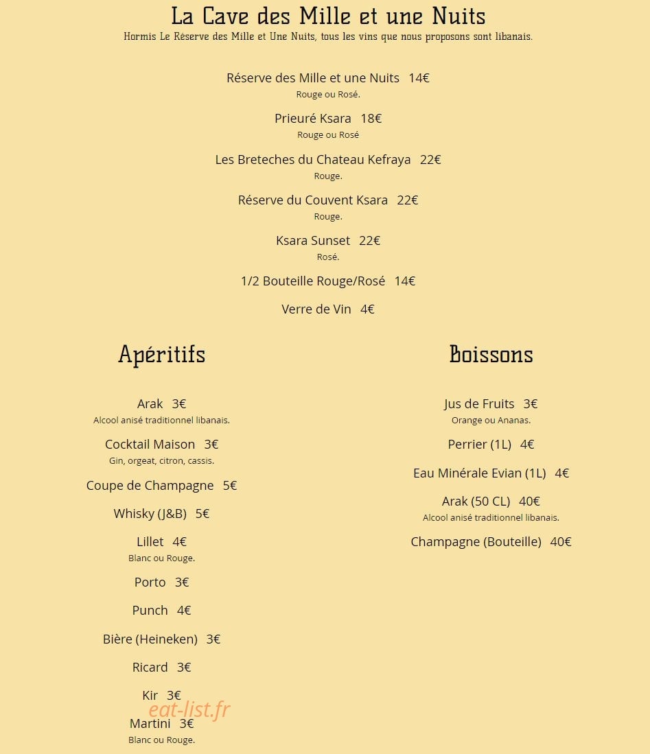 Les Mille et Une Nuits — carte page 6