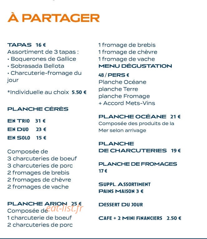 Levain Le Vin — carte page 1