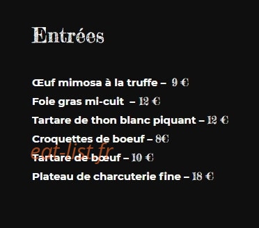 M&P Comptoir — carte page 1