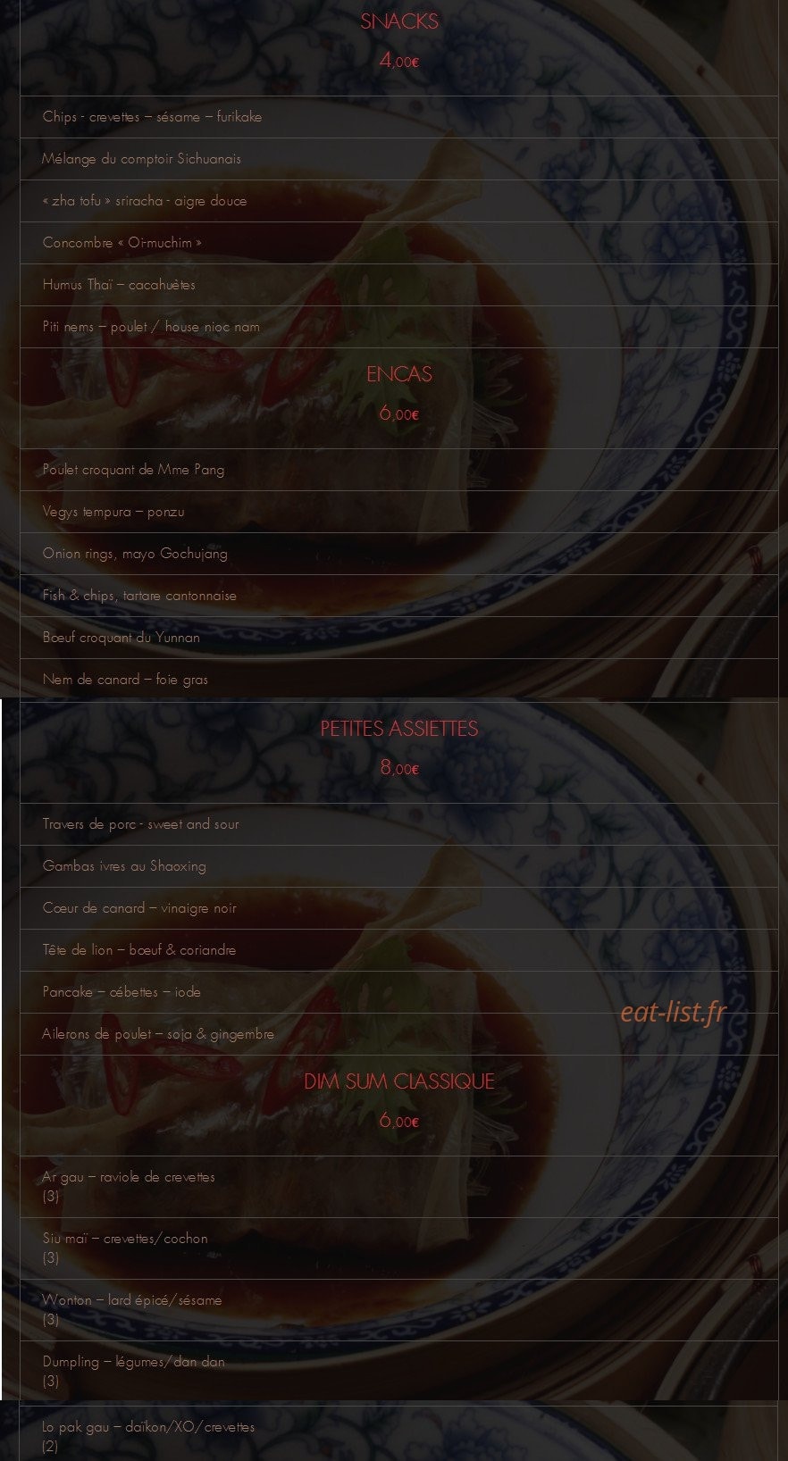 Madame Pang — carte page 1