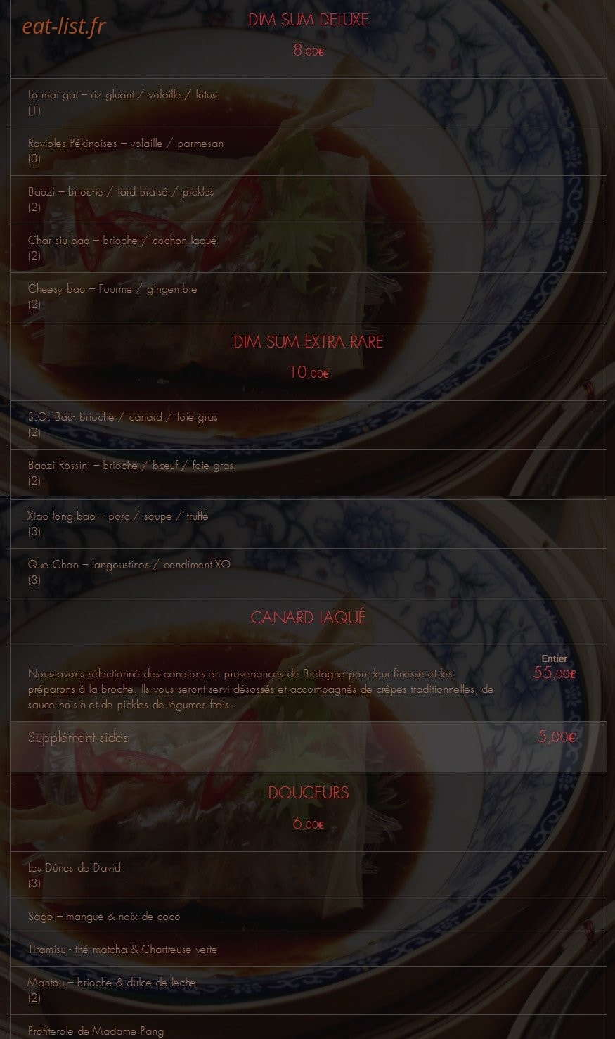 Madame Pang — carte page 2