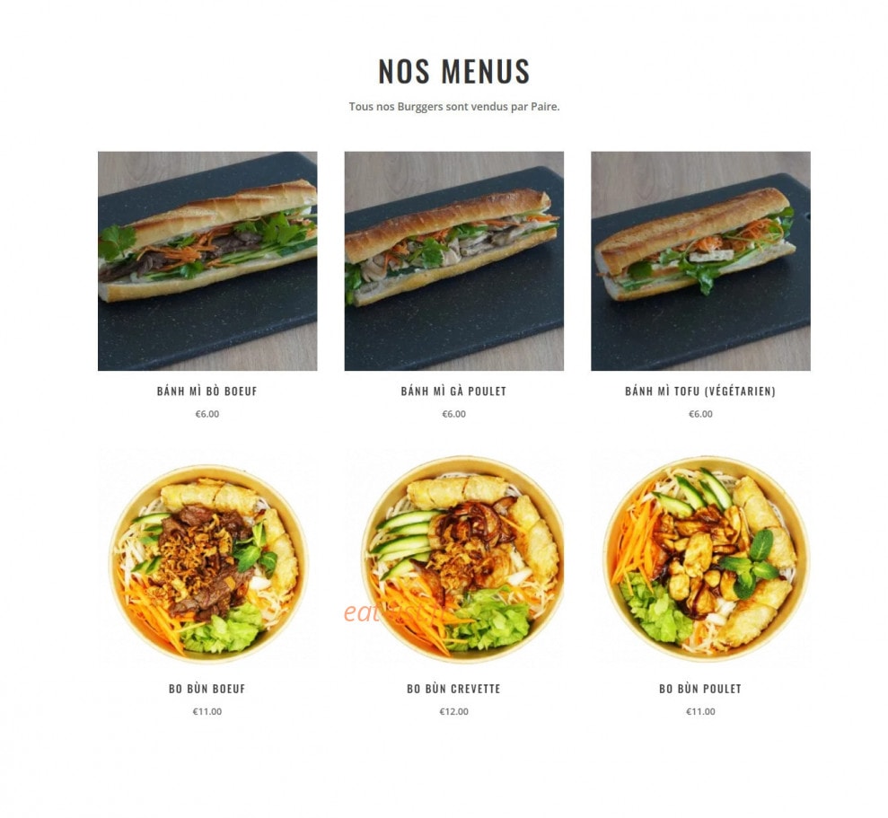 Carte et menu de Mademoiselle Bo Bun à Bordeaux — Menus