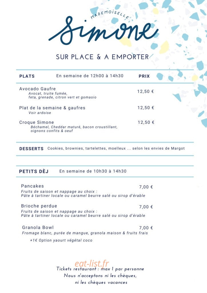 Mademoiselle Simone — carte page 3