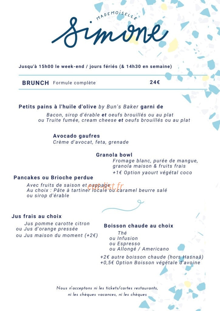 Mademoiselle Simone — carte page 2