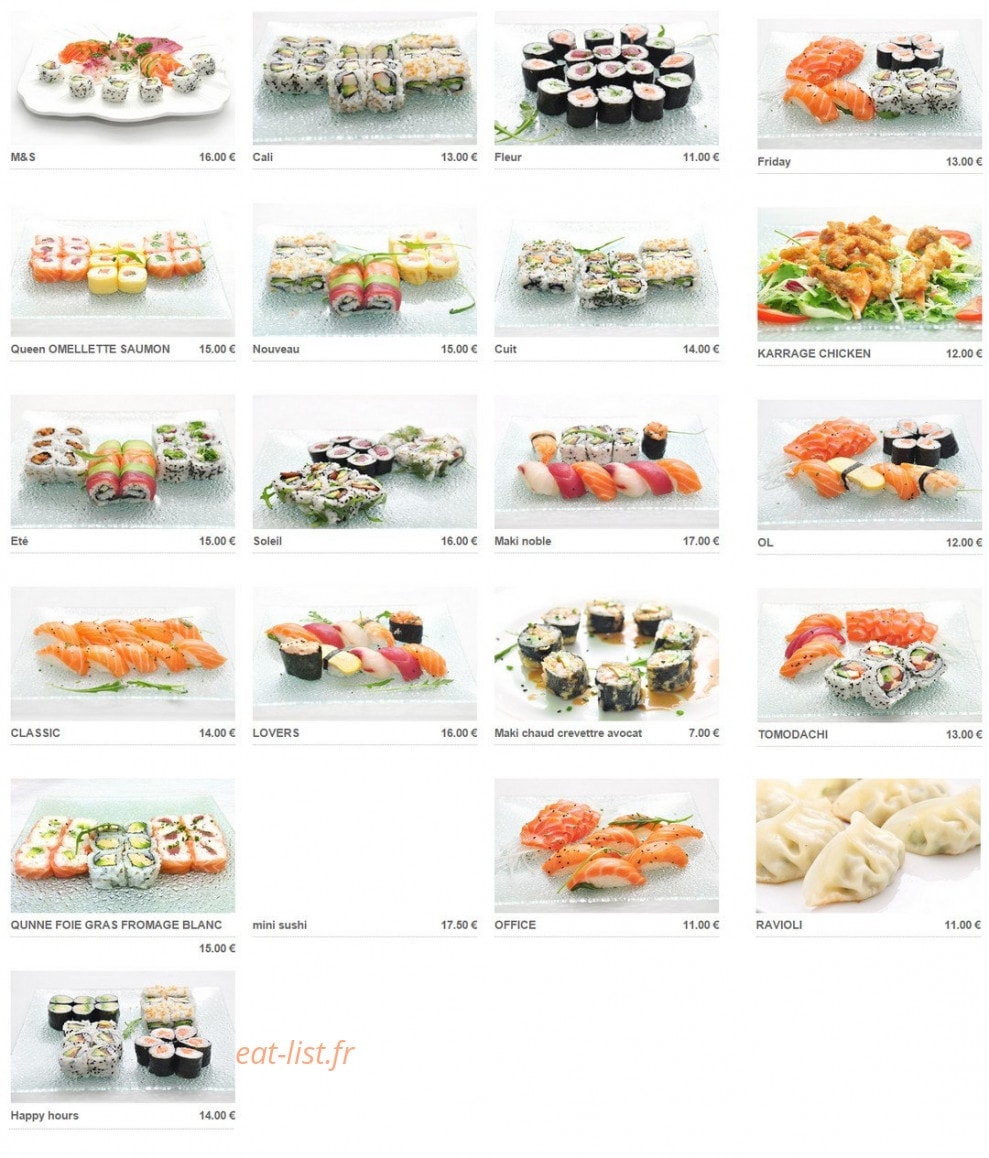 Maki shop — carte page 1