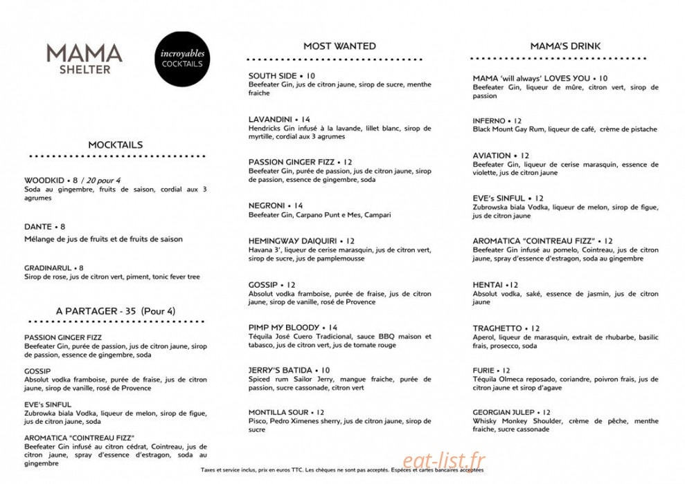 Mama shelter — carte page 10
