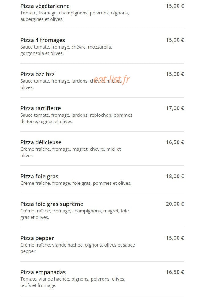 Marci pizza — carte page 3
