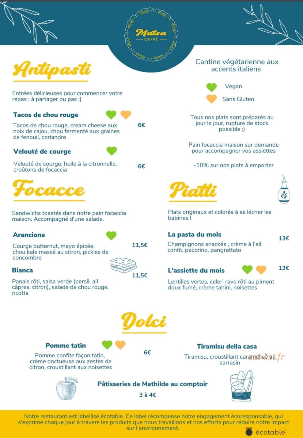 Matsa caffè — carte page 1