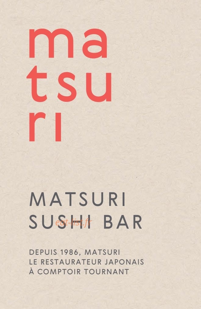 Matsuri — carte page 1