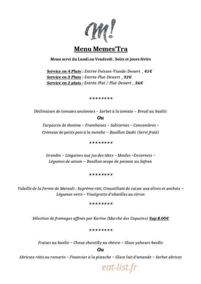 Memes'tra — carte page 1